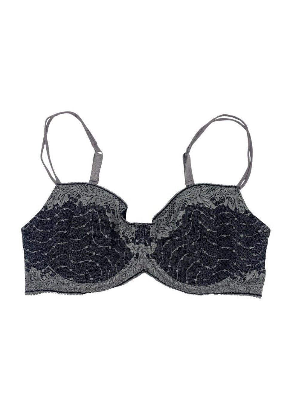 Wacoal 38D Bra Gray Absolute Elegance Underwire Back Closure 853168